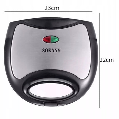 Galingas 750W sumuštinių skrudintuvas, skirtas trikampiams sumuštiniams, saugus