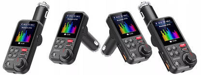 BLUETOOTH 5.0 FM SIŲSTUVAS LAISVŲ RANKŲ ĮRANGA QC3.0 SD BASS DIDELIS LCD 24V