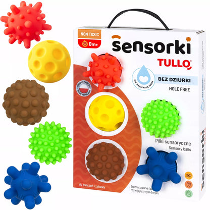 TULLO Sensoryczni kamuoliukai be skylučių, 5 vnt.