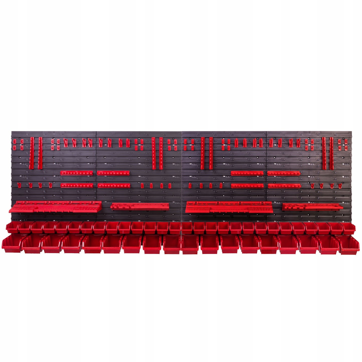 Įrankių lentelė 46 dėklai kabliukai laikikliai 230x78 cm sienelė dirbtuvėms