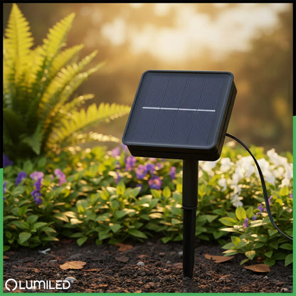 Solarna taśma LED ogrodowa 5 m, 150 diod LED, dekoracyjne, ciepłe światło, lampki IP44