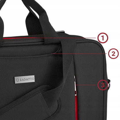 15,6 colių lengvas didelis juodas darbo krepšys moterims ir vyrams ZAGATTO