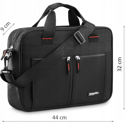15,6 colių lengvas didelis juodas darbo krepšys moterims ir vyrams ZAGATTO