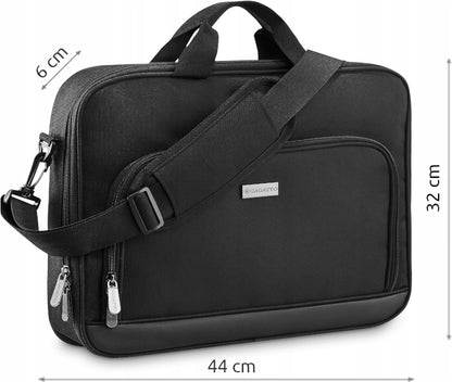 15,6 colių lengvas didelis juodas darbo krepšys moterims ir vyrams ZAGATTO