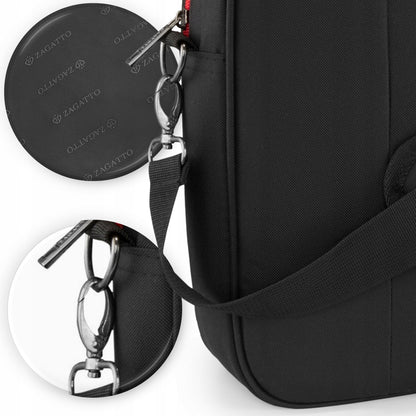 15,6 colių lengvas didelis juodas darbo krepšys moterims ir vyrams ZAGATTO