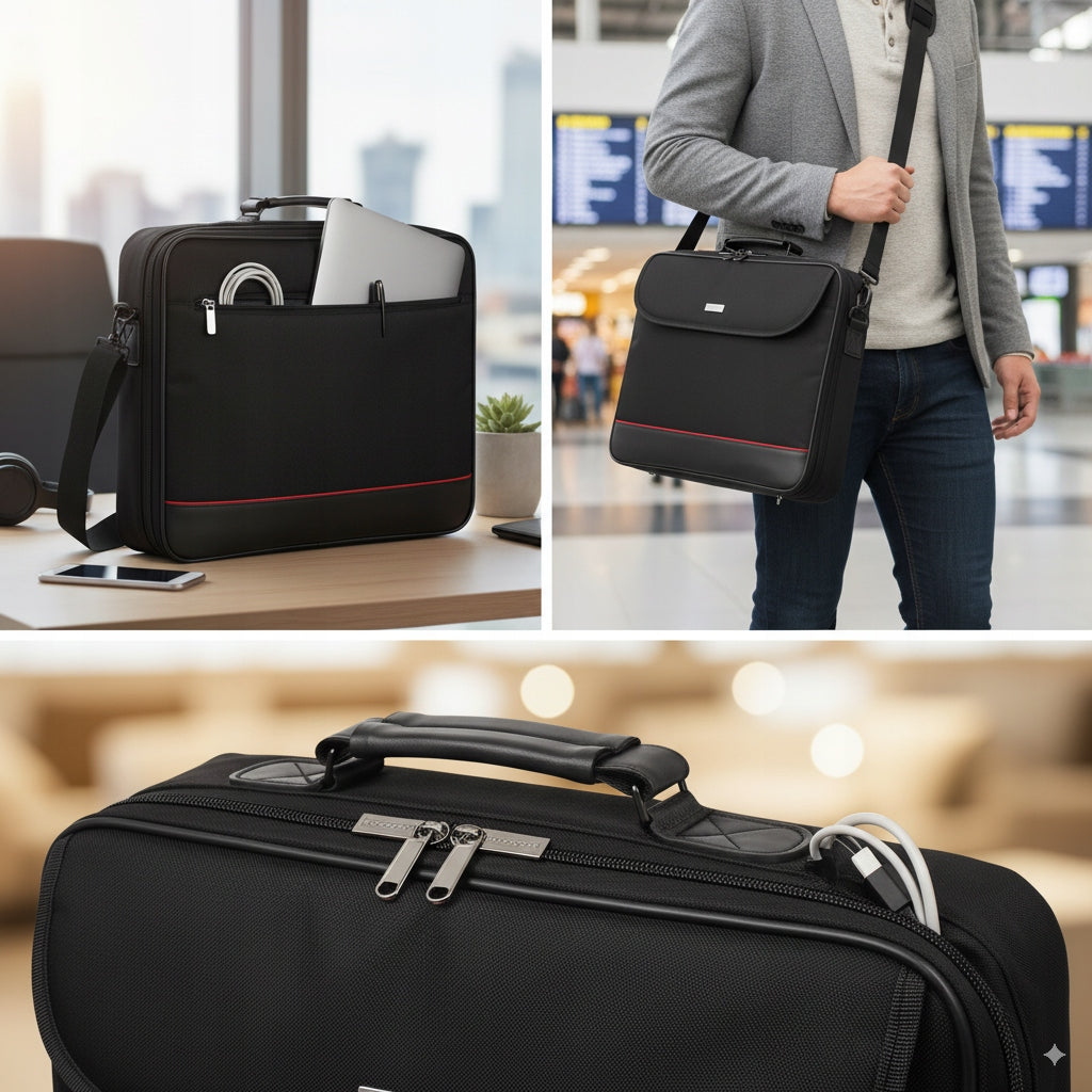 Nešiojamo kompiuterio krepšys 17,3" MODECOM MARK 17 su priedų kišenėmis ir petneša