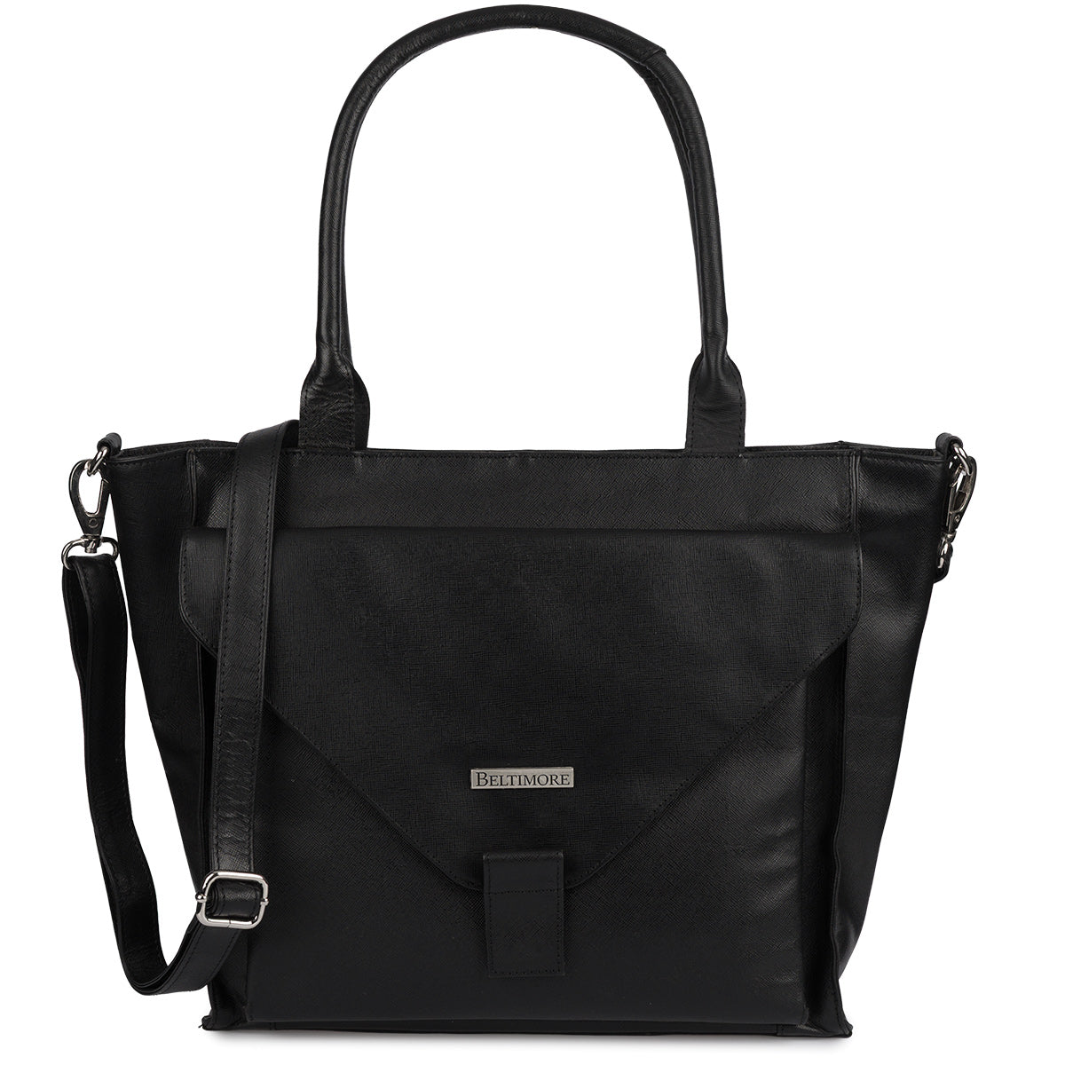 Didelė moteriška odinė rankinė, pirkinių krepšys A4, saffiano odos, Beltimore