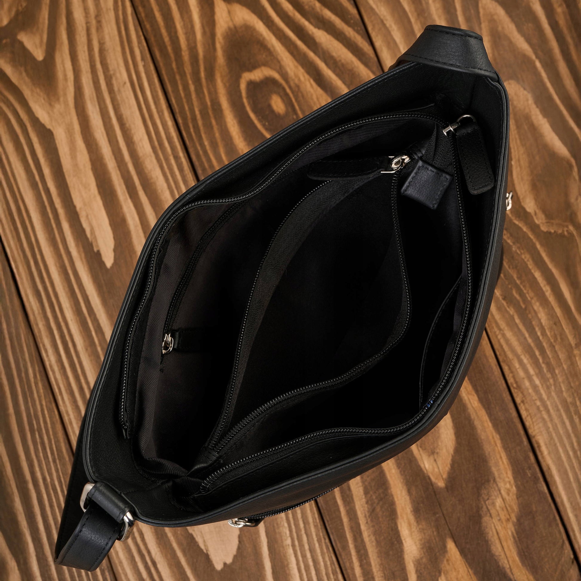 Miesto moteriška odinė rankinė ant peties juoda oda madinga Paolo Peruzzi