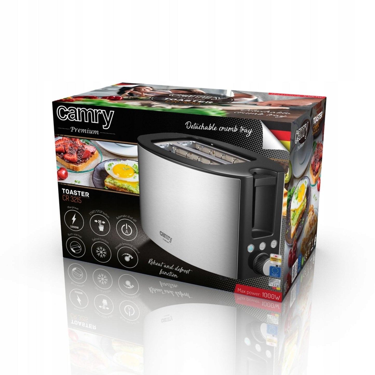 Elektrinis skrudintuvas su bandelių grotelėmis 1000W