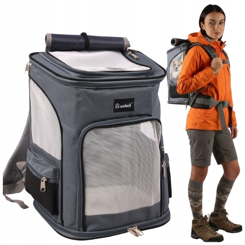 Transportavimo kuprinė, skirta šunims, katėms ir kitiems gyvūnams, išskleidžiama, vėdinama, didelė