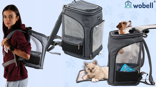 Transportavimo kuprinė, skirta šunims, katėms ir kitiems gyvūnams, išskleidžiama, vėdinama, didelė