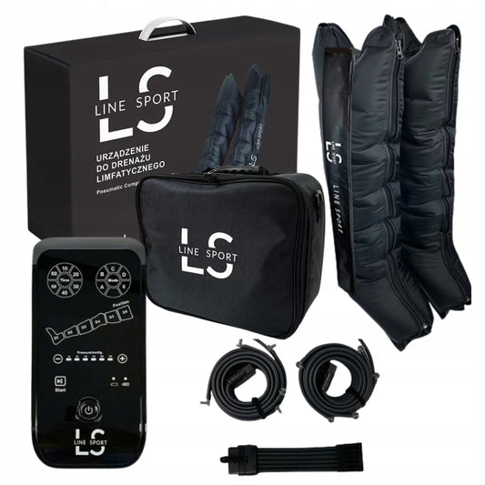 Limfodrenažinis aparatas, kojų masažuoklis, presoterapija, LINE SPORT rinkinys
