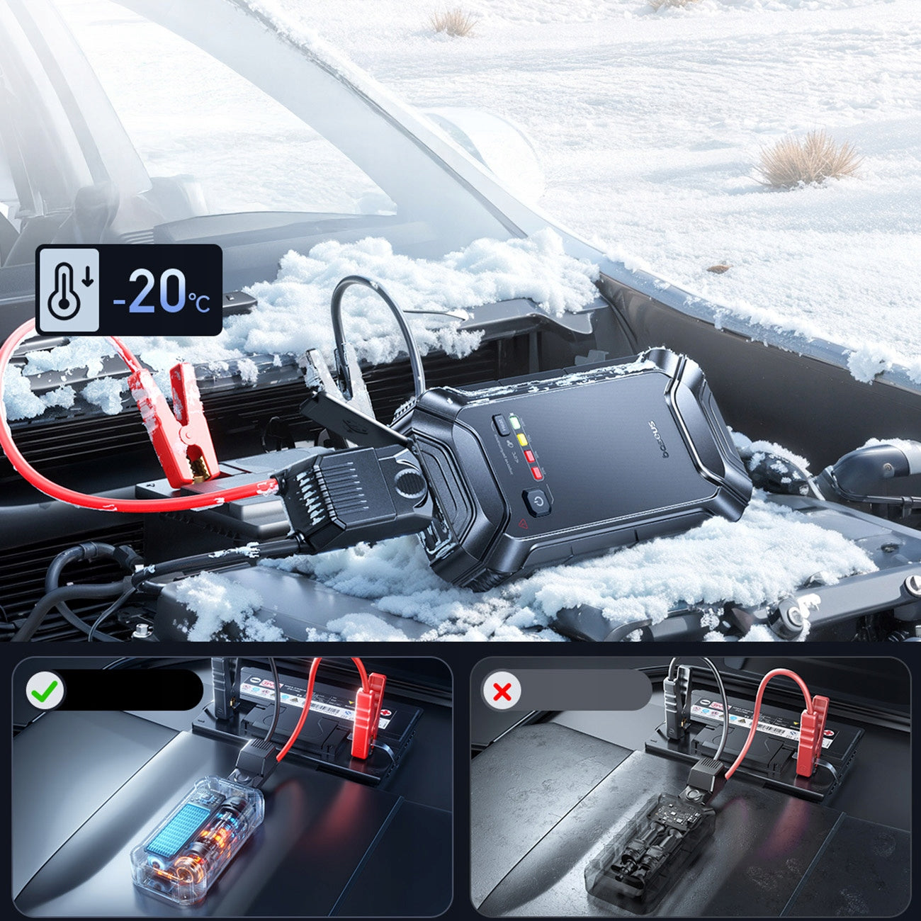 UŽKURIMO ĮRENGINYS JUMP STARTER BASEUS PrimeTrip VJ1 12000mAh 5000A IP55