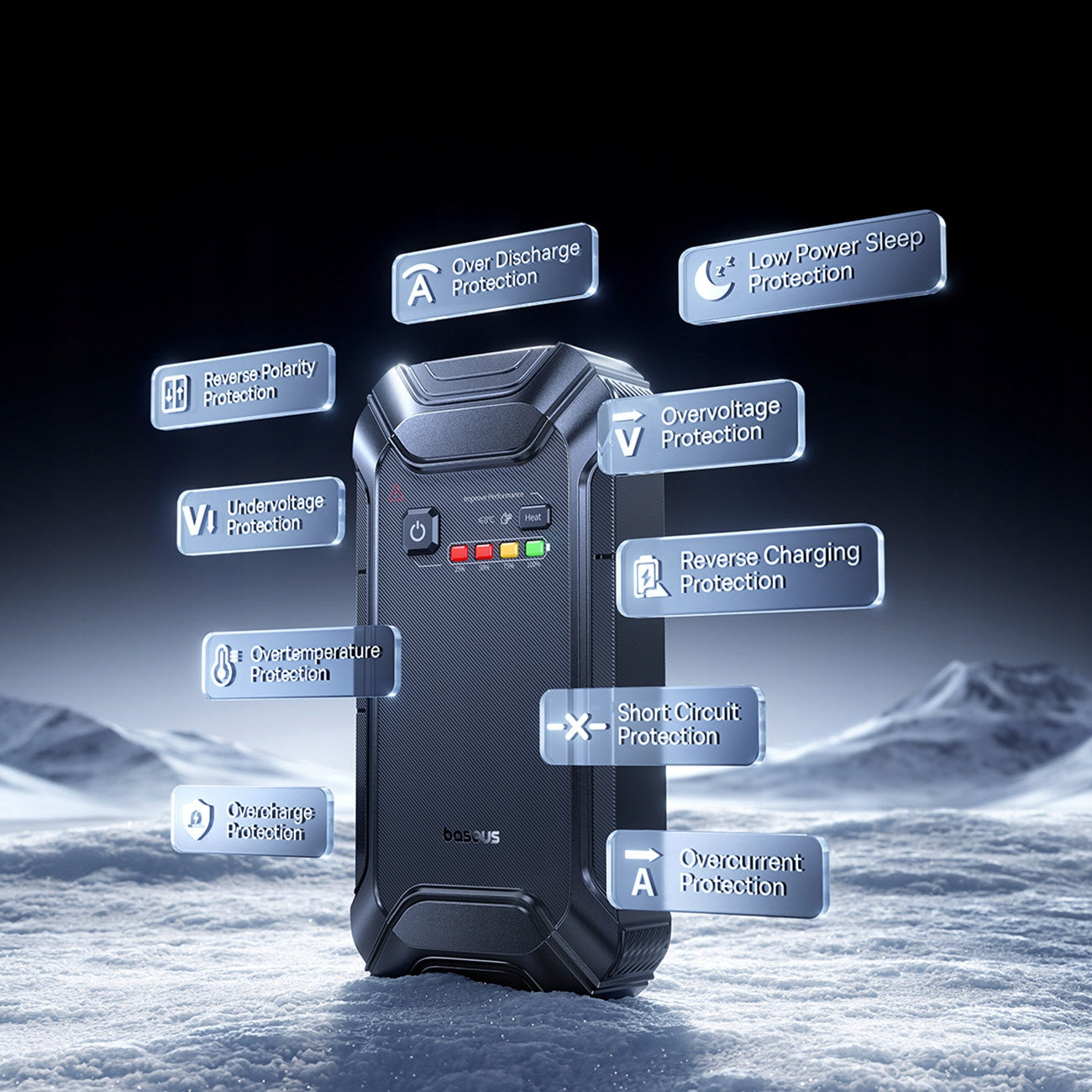 UŽKURIMO ĮRENGINYS JUMP STARTER BASEUS PrimeTrip VJ1 12000mAh 5000A IP55