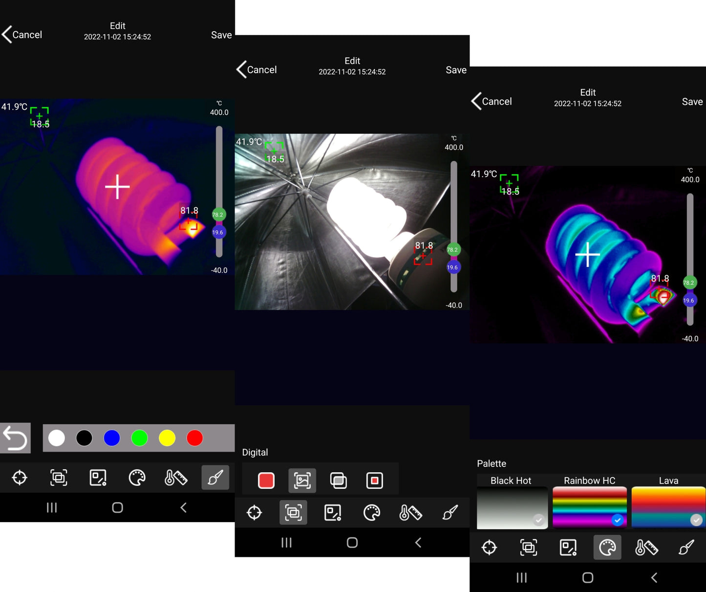 UTi720E Termovizorinė kamera UNI-T WiFi + Lagaminas PL platinimas