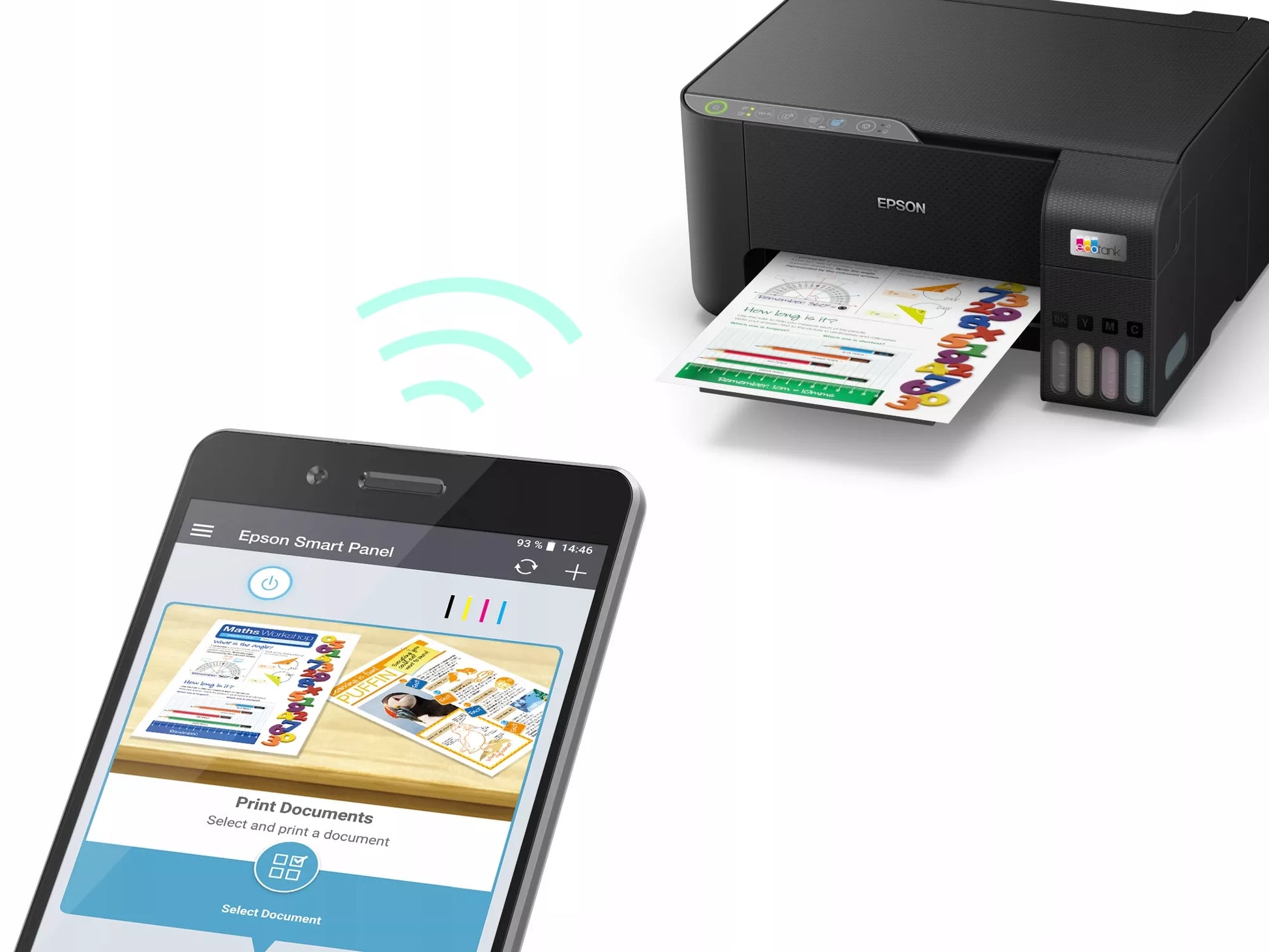 DAUGIAFUNKCINIS SPAUSDINTUVAS EPSON EcoTank DRUK SMART WIFI + RAŠALINIAI DAŽAI