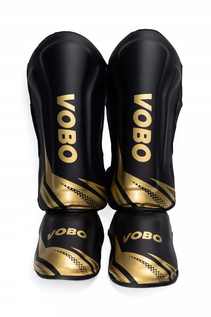 VOBO blauzdų ir pėdų apsaugos MMA K1 Kickboxing – aukso-juoda M