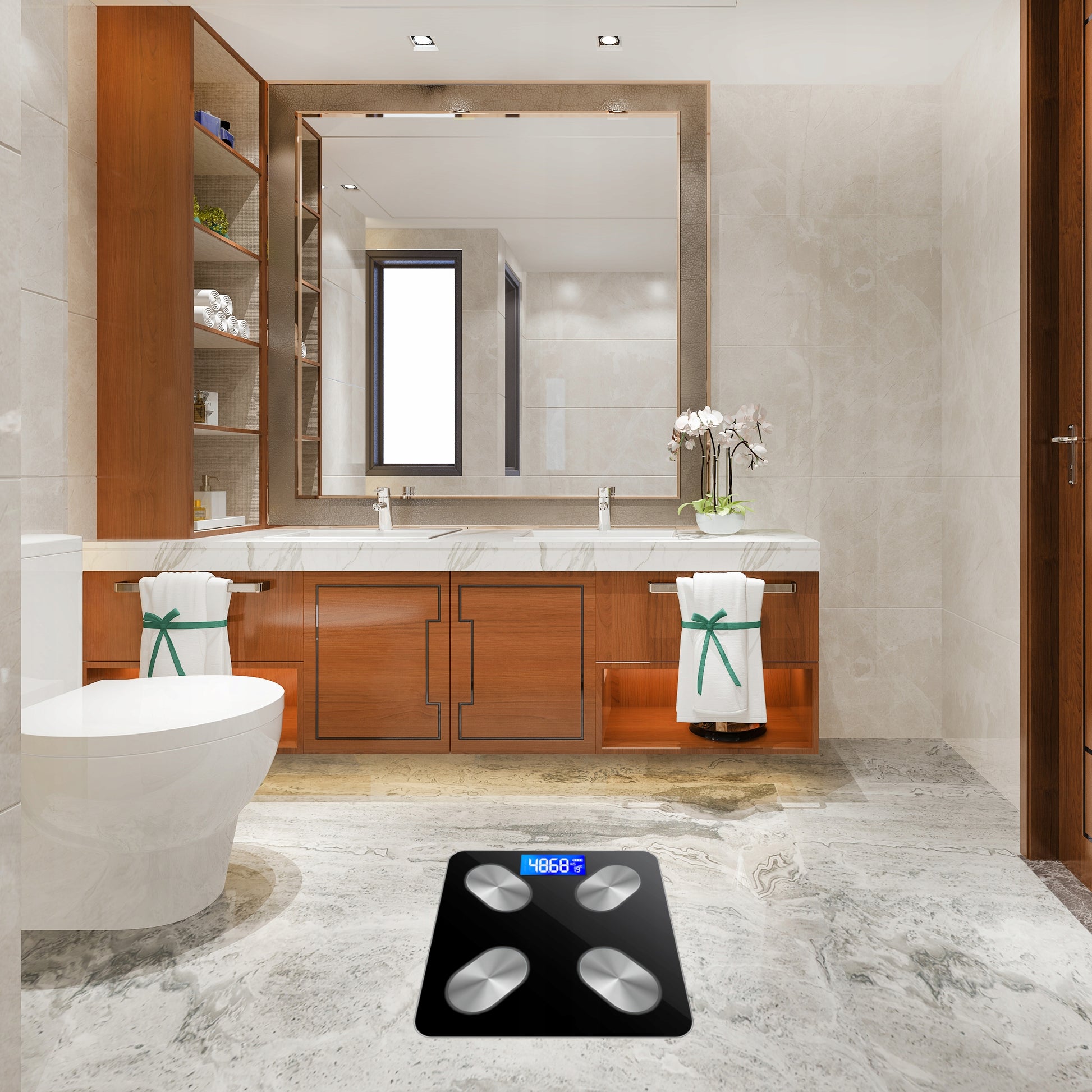 Vonios svarstyklės Bluetooth Smart 25in1 180kg Analitinės Išmaniosios Slim