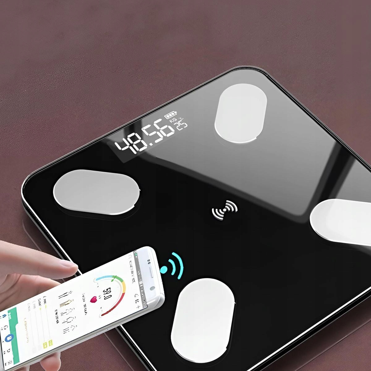 Vonios svarstyklės Bluetooth Smart 25in1 180kg Analitinės Išmaniosios Slim