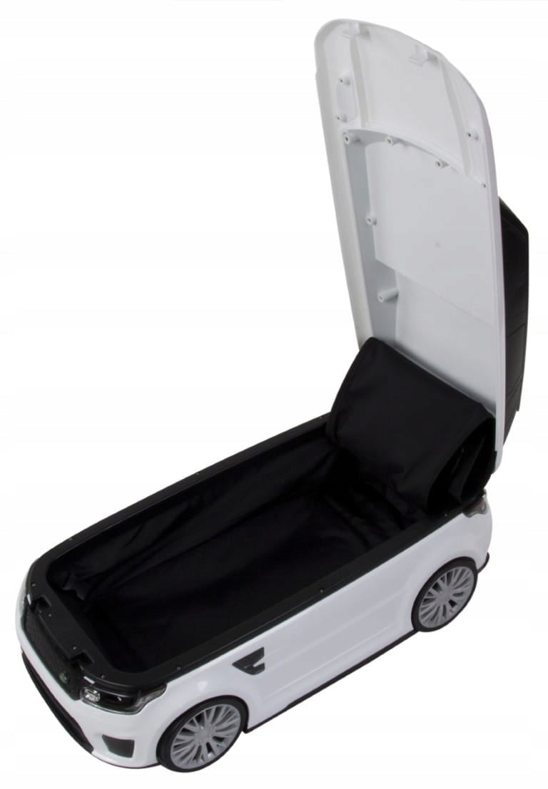 VAIKŲ VAŽINĖJAMASIS LAGAMINAS LAND RANGE ROVER BALTAS COIL