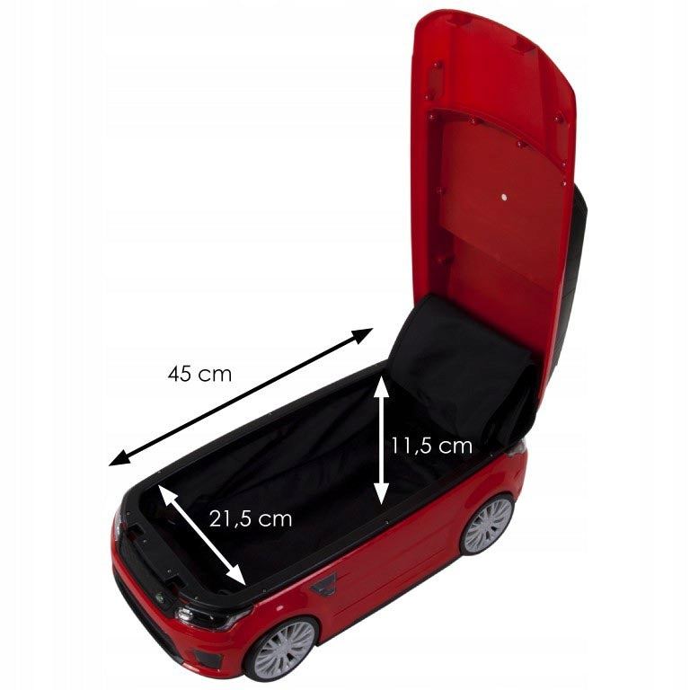 VAIKŲ VAŽINĖJAMASIS LAGAMINAS LAND RANGE ROVER RAUDONAS COIL