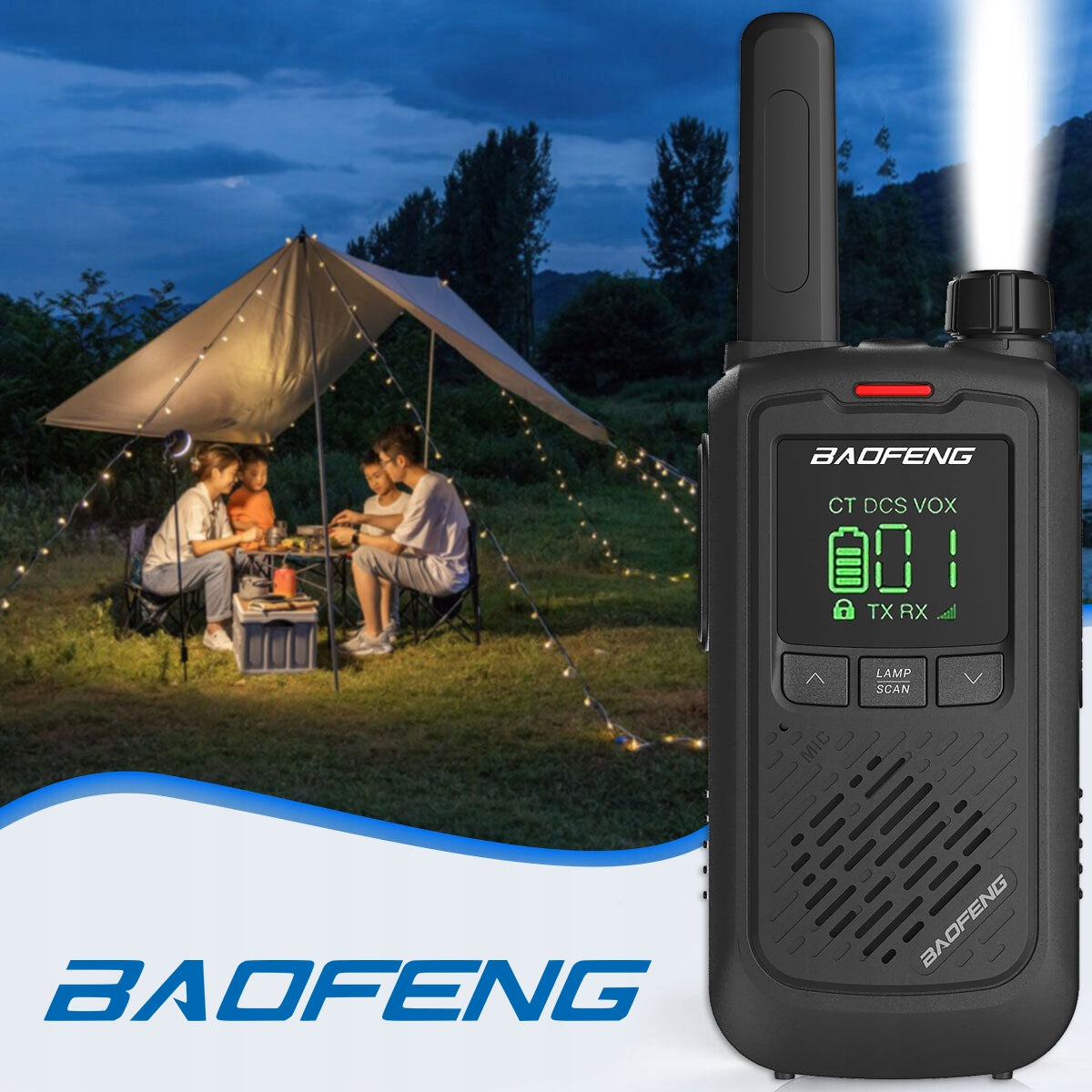 WALKIE TALKIE KRÓTKOFALÓWKA ŁOKI TOKI BAOFENG BF-T17 USB-C + ausinės