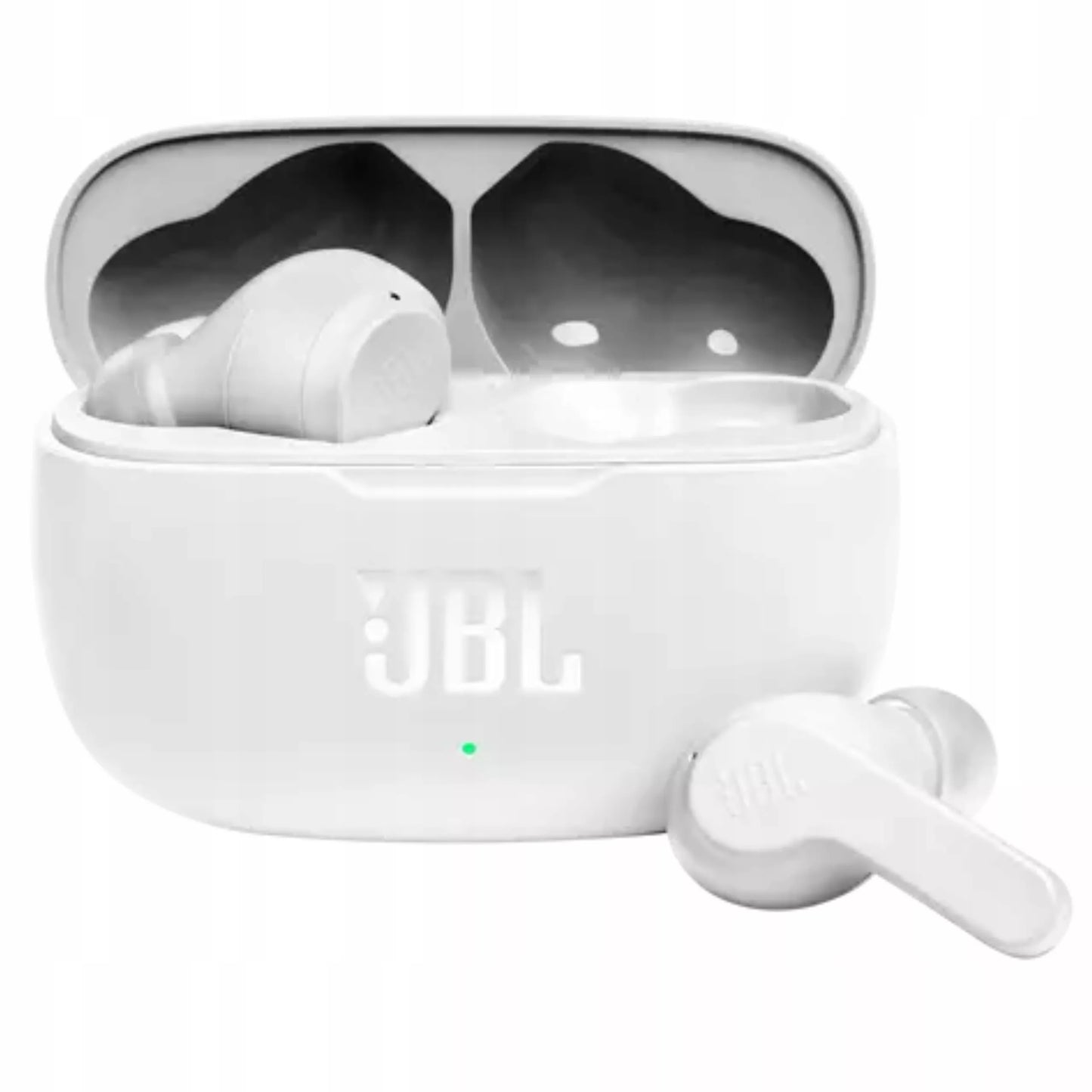 JBL Wave 200 TWS baltos belaidės ausinės su įkrovimo dėklu