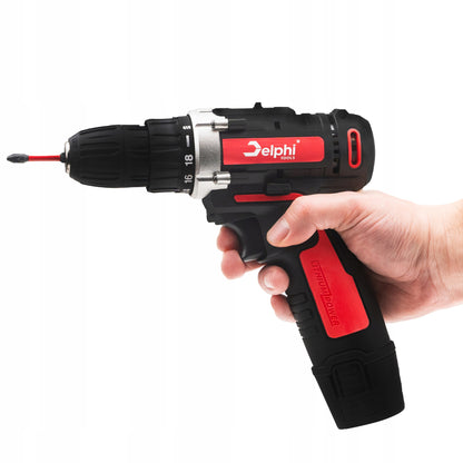 AKUMULIATORINIS GRĘŽTUVO-SUKTUVO KOMPLEKTAS 2xAKU 12V, GALINGAS ATSUKTUVAS SU ANTGALIAIS