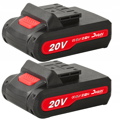 Akumuliatorinis smūginis gręžtuvas-suktuvas, galingas, 20V, su 2 akumuliatoriais