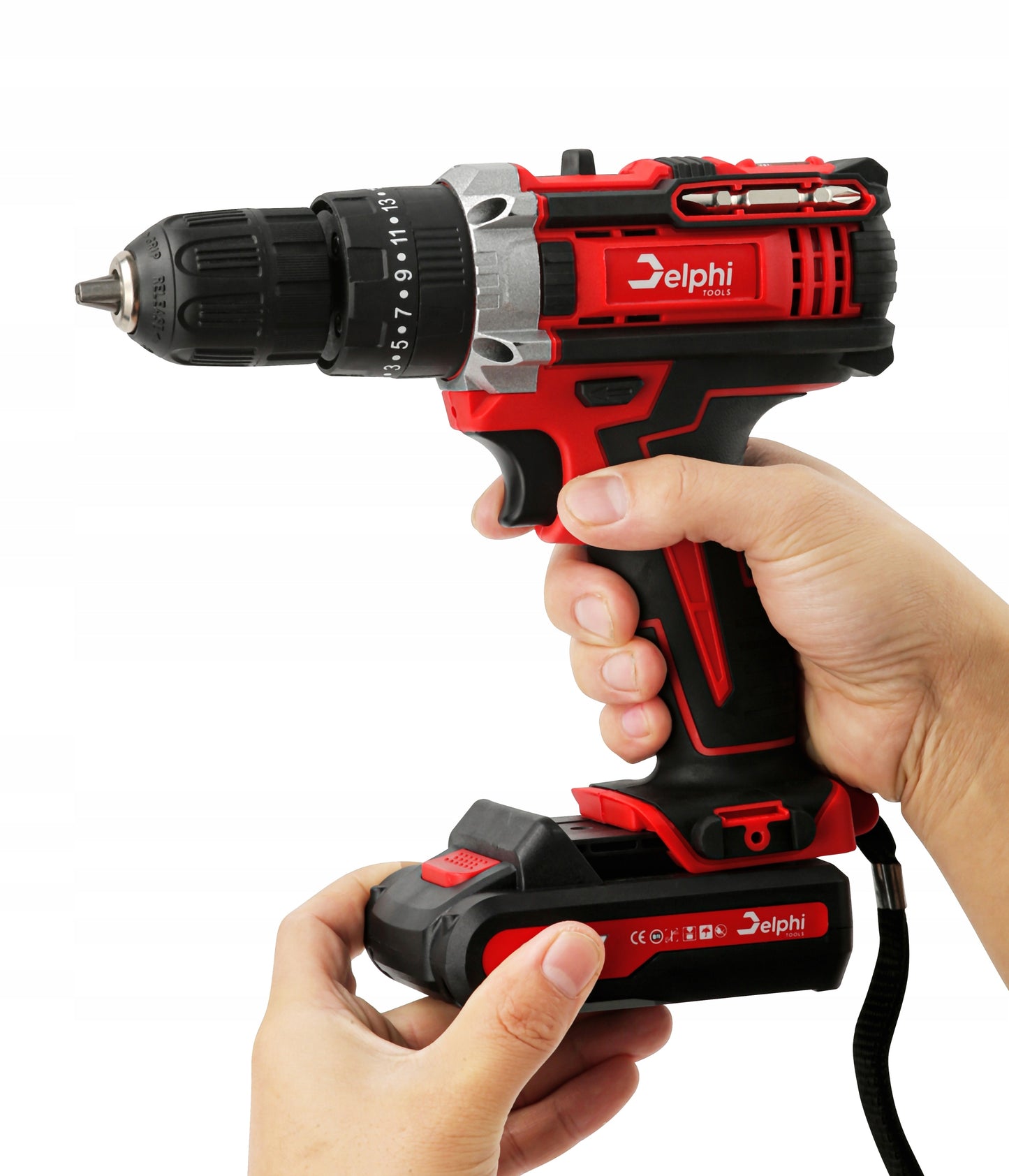 Akumuliatorinis smūginis gręžtuvas-suktuvas, galingas, 20V, su 2 akumuliatoriais