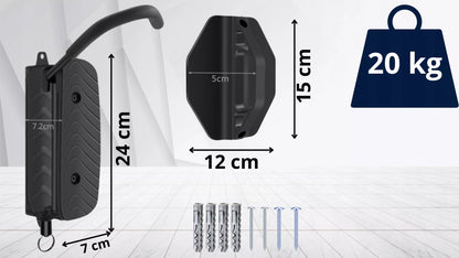 SIENINIS DVIRAČIO LAIKIKLIS KABLYS TVIRTAS REGULIUOJAMAS 20 KG