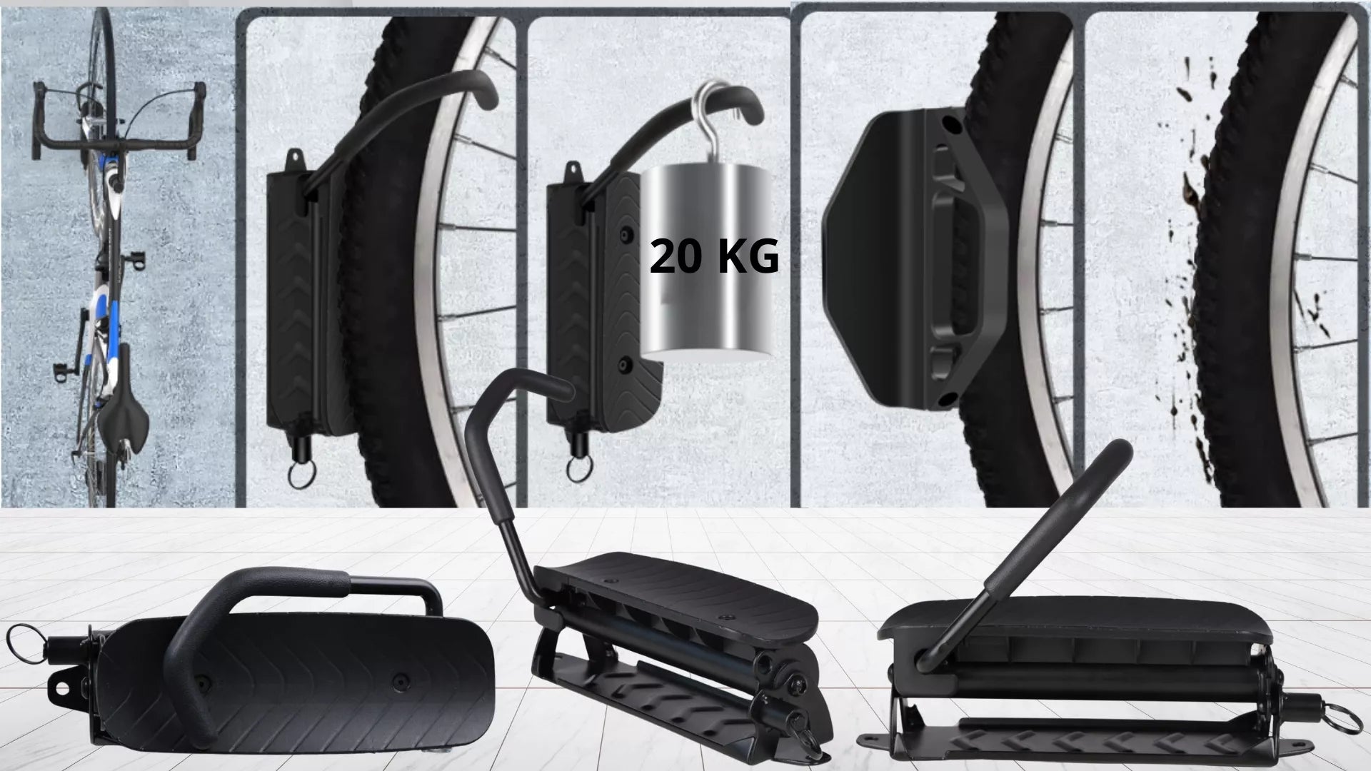 SIENINIS DVIRAČIO LAIKIKLIS KABLYS TVIRTAS REGULIUOJAMAS 20 KG