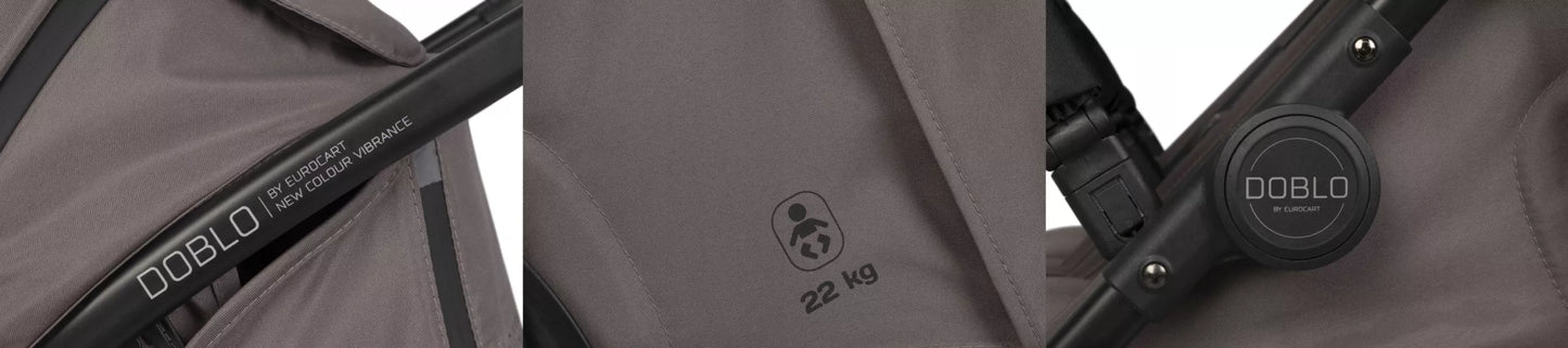 Vežimėlis dvyniams "Euro-Cart" DOBLO eilės tvarka, priedai 0-22 kg