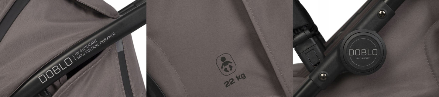 Vežimėlis dvyniams "Euro-Cart" DOBLO eilės tvarka, priedai 0-22 kg