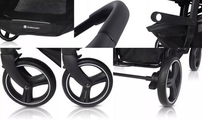 Vežimėlis dvyniams "Euro-Cart" DOBLO eilės tvarka, priedai 0-22 kg