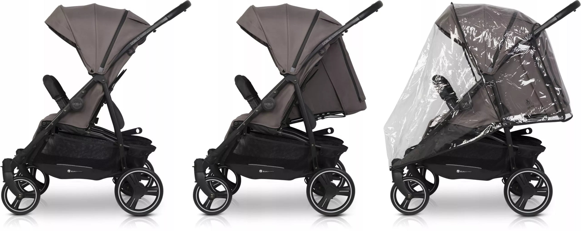 Vežimėlis dvyniams "Euro-Cart" DOBLO eilės tvarka, priedai 0-22 kg