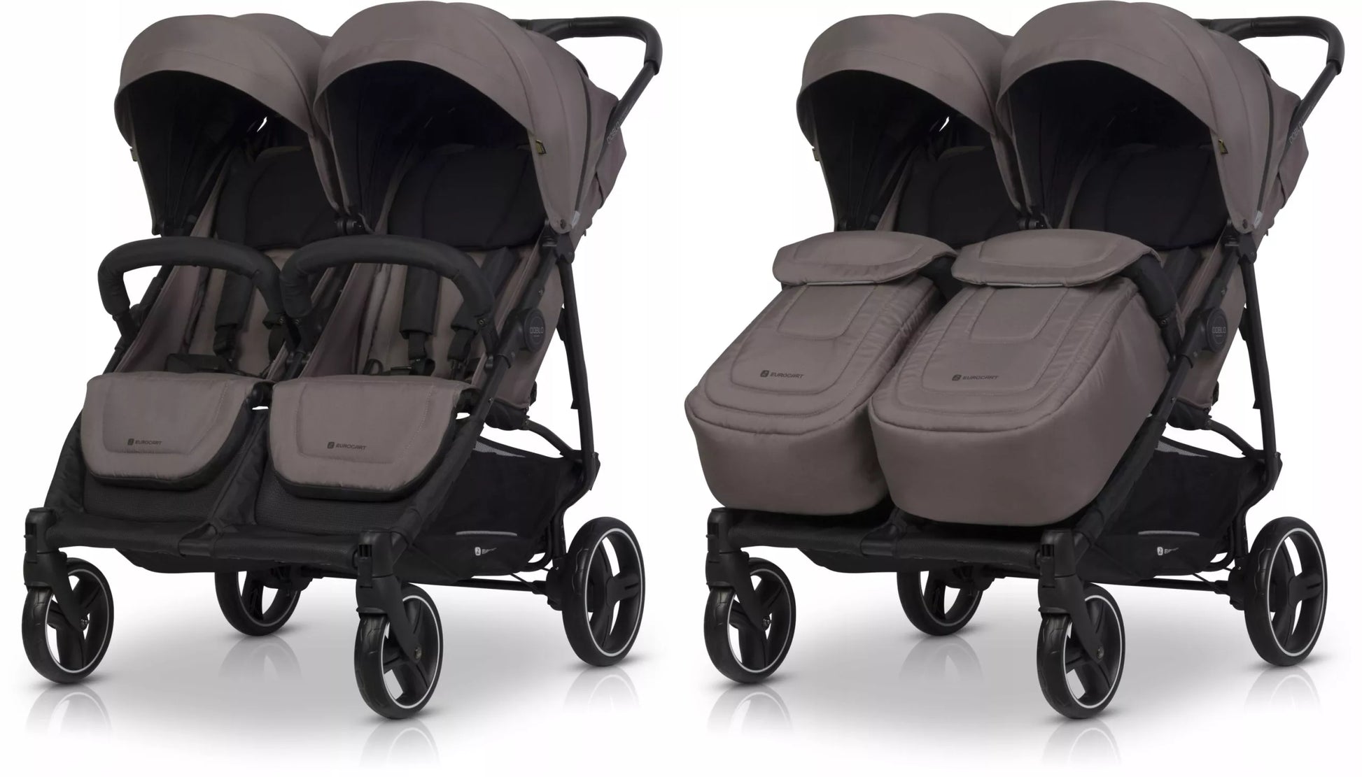 Vežimėlis dvyniams "Euro-Cart" DOBLO eilės tvarka, priedai 0-22 kg
