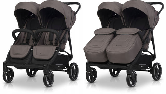 Vežimėlis dvyniams "Euro-Cart" DOBLO eilės tvarka, priedai 0-22 kg
