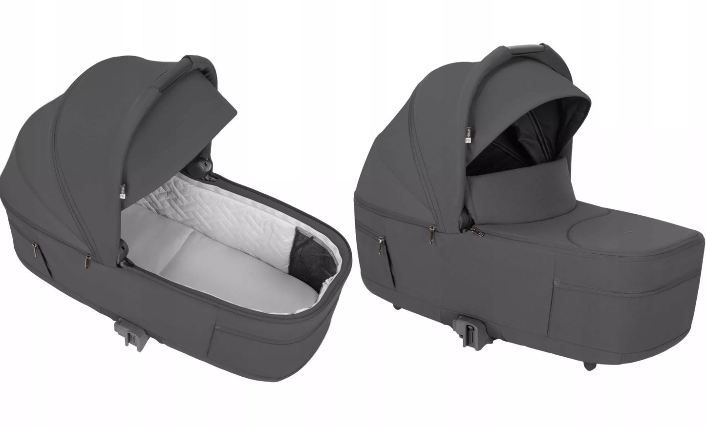 Daugiafunkcinis vežimėlis 2in1 CARRELLO MAGIA ELM pilkos spalvos, sulankstoma lopšys, 0-22 kg