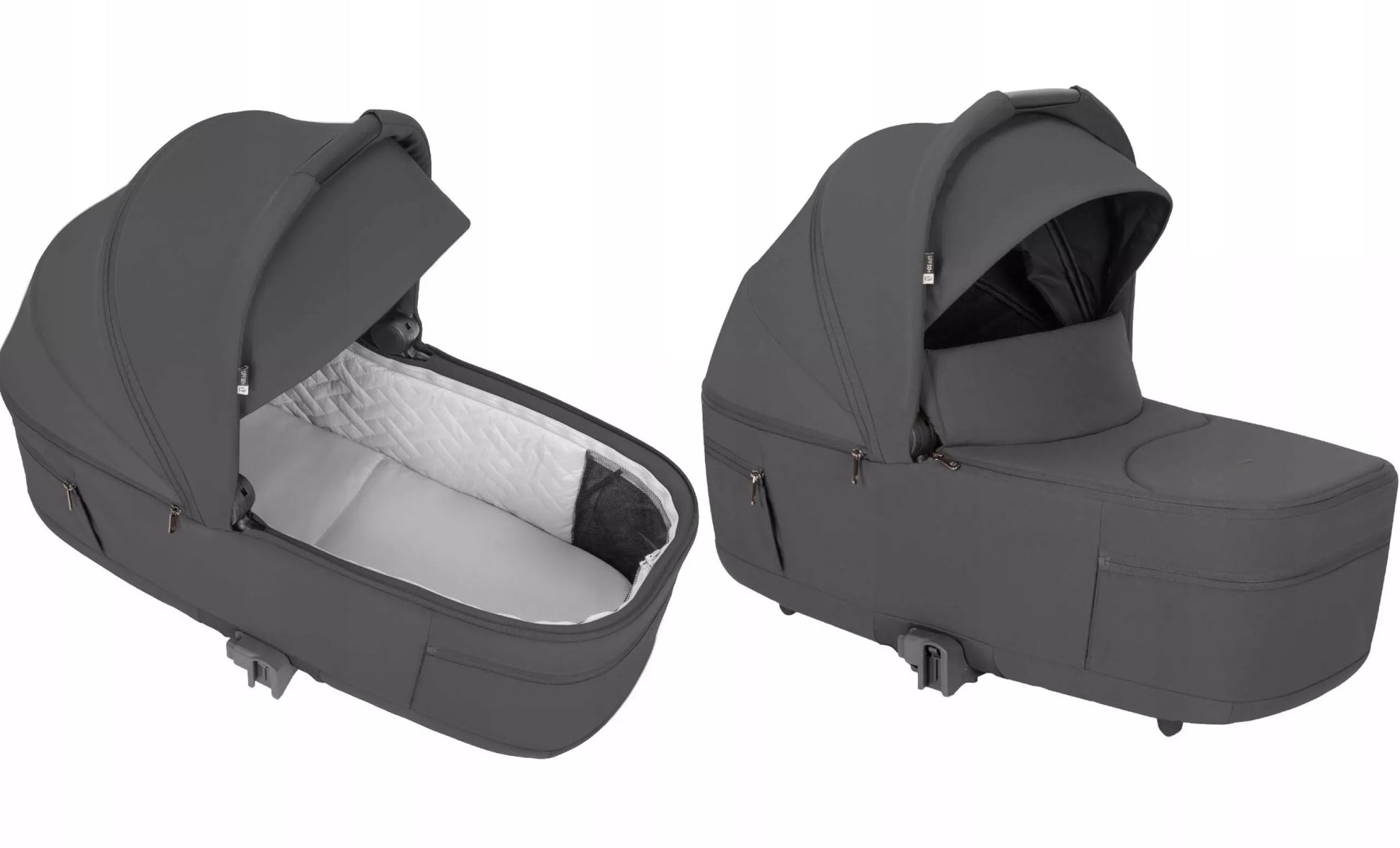 Daugiafunkcinis vežimėlis 2in1 CARRELLO MAGIA ELM pilkos spalvos, sulankstoma lopšys, 0-22 kg