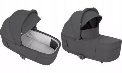 Daugiafunkcinis vežimėlis 2in1 CARRELLO MAGIA ELM pilkos spalvos, sulankstoma lopšys, 0-22 kg