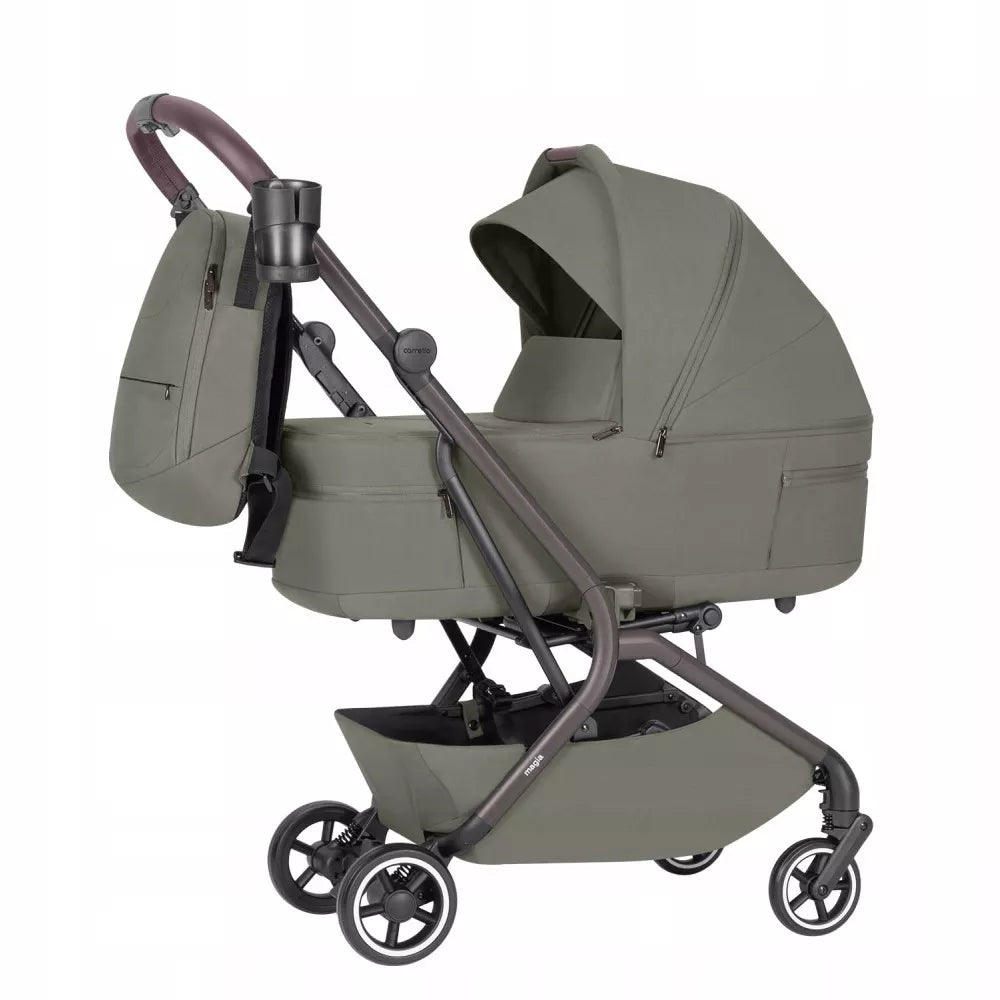 Daugiafunkcis vežimėlis 2in1 CARRELLO MAGIA MALTED GREEN, sulankstoma gondola, 0-22kg