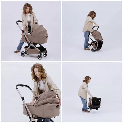 Daugiafunkcis vežimėlis 2in1 CARRELLO MAGIA MALTED GREEN, sulankstoma gondola, 0-22kg