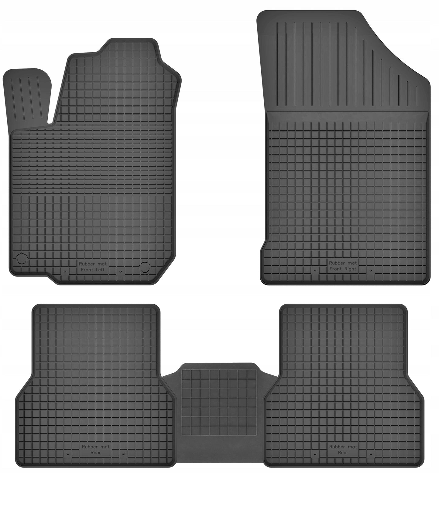 Pritaikytos guminės valytuvų šluotelės, komplektas + tunelis, juoda guma, 2cm kraštelis, automobiliui