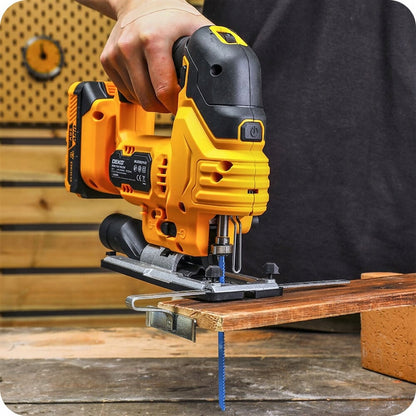 Akumuliatorinė dėlionės pjūklas medienai, metalui 20V 2Ah su ašmenimis, rinkinys DEKO