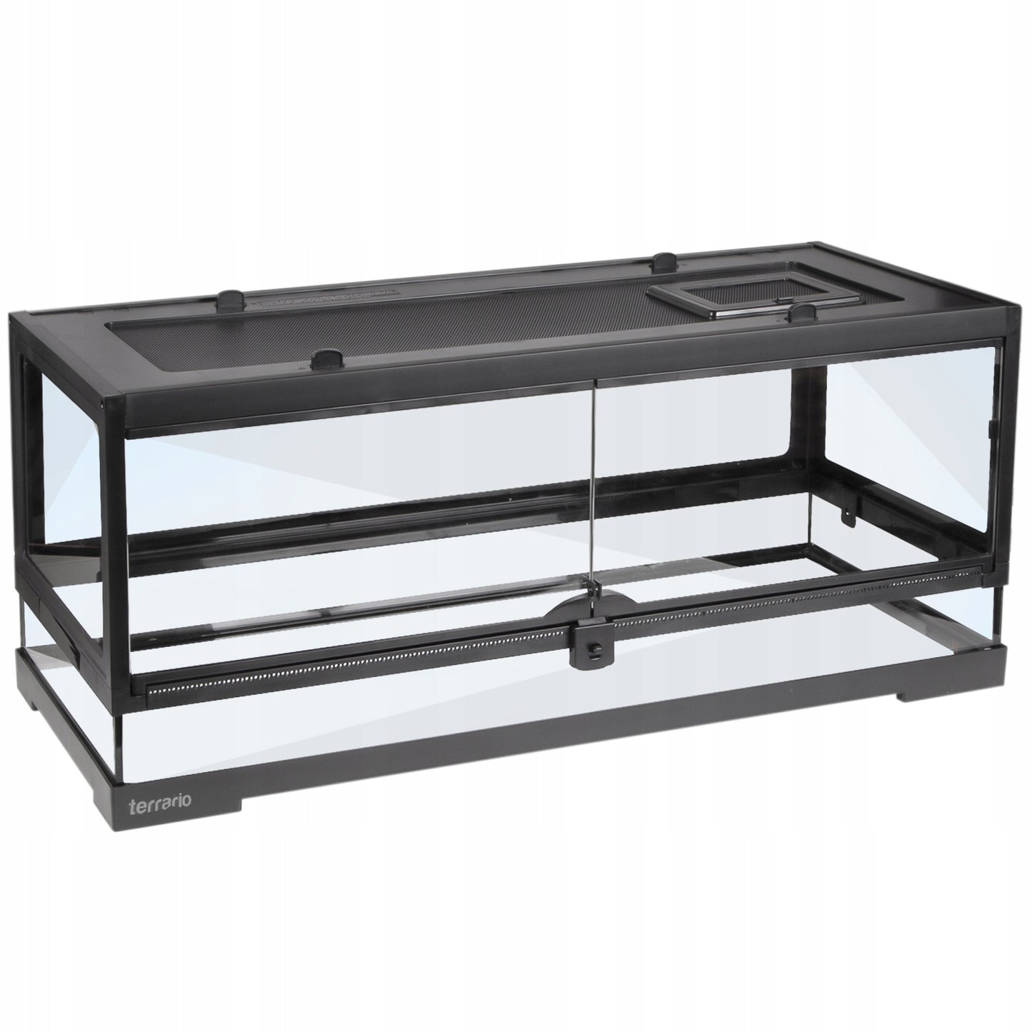 TVIRTAS STIKLINIS TERARIUMAS 75x30x30 ELEGANTIŠKAS VANDENS NEPRALAIDUS SAUGUS