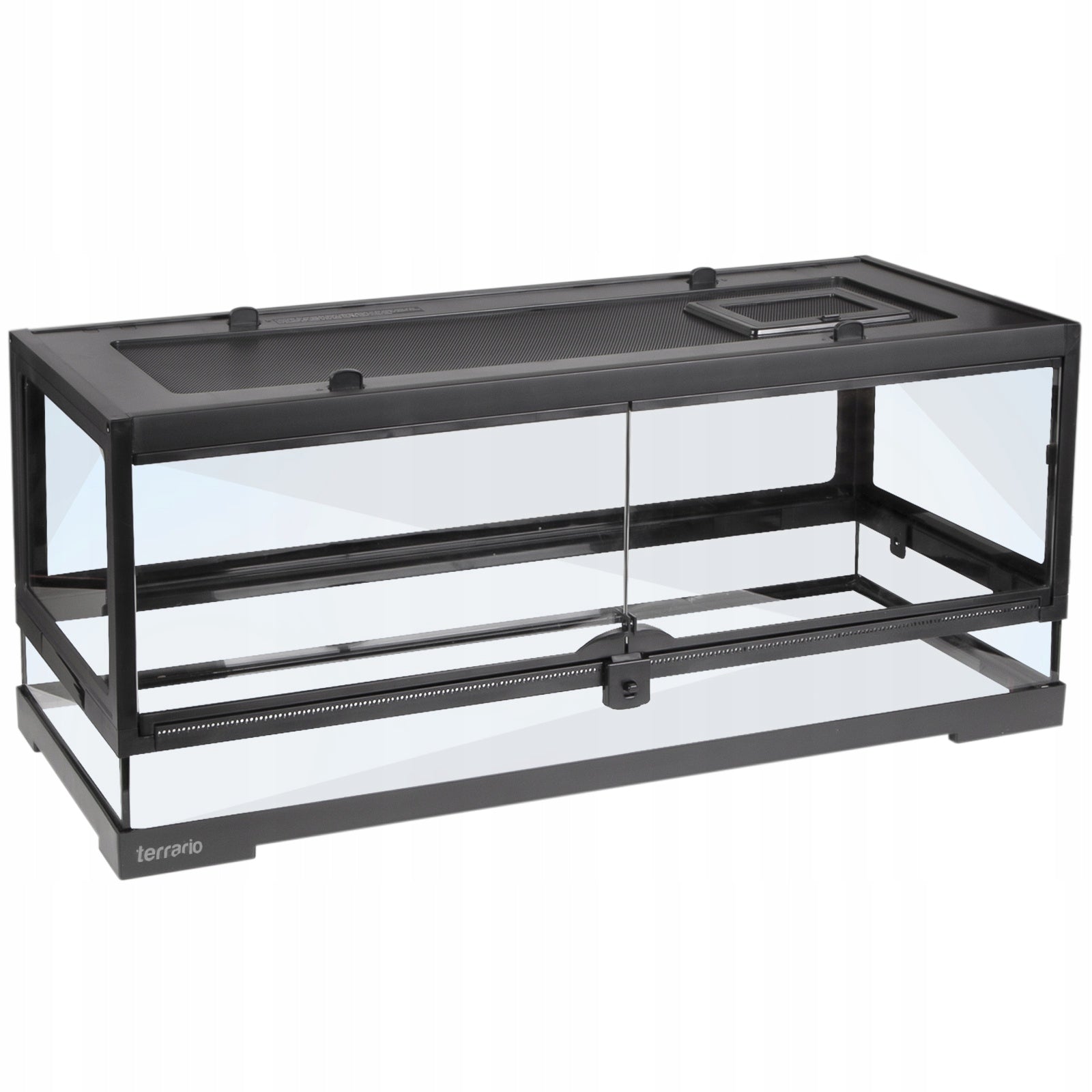 TVIRTAS STIKLINIS TERARIUMAS 75x30x30 ELEGANTIŠKAS VANDENS NEPRALAIDUS SAUGUS