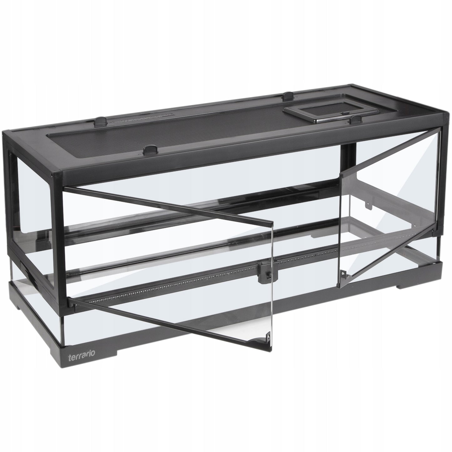 TVIRTAS STIKLINIS TERARIUMAS 75x30x30 ELEGANTIŠKAS VANDENS NEPRALAIDUS SAUGUS