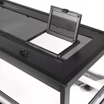 TVIRTAS STIKLINIS TERARIUMAS 75x30x30 ELEGANTIŠKAS VANDENS NEPRALAIDUS SAUGUS