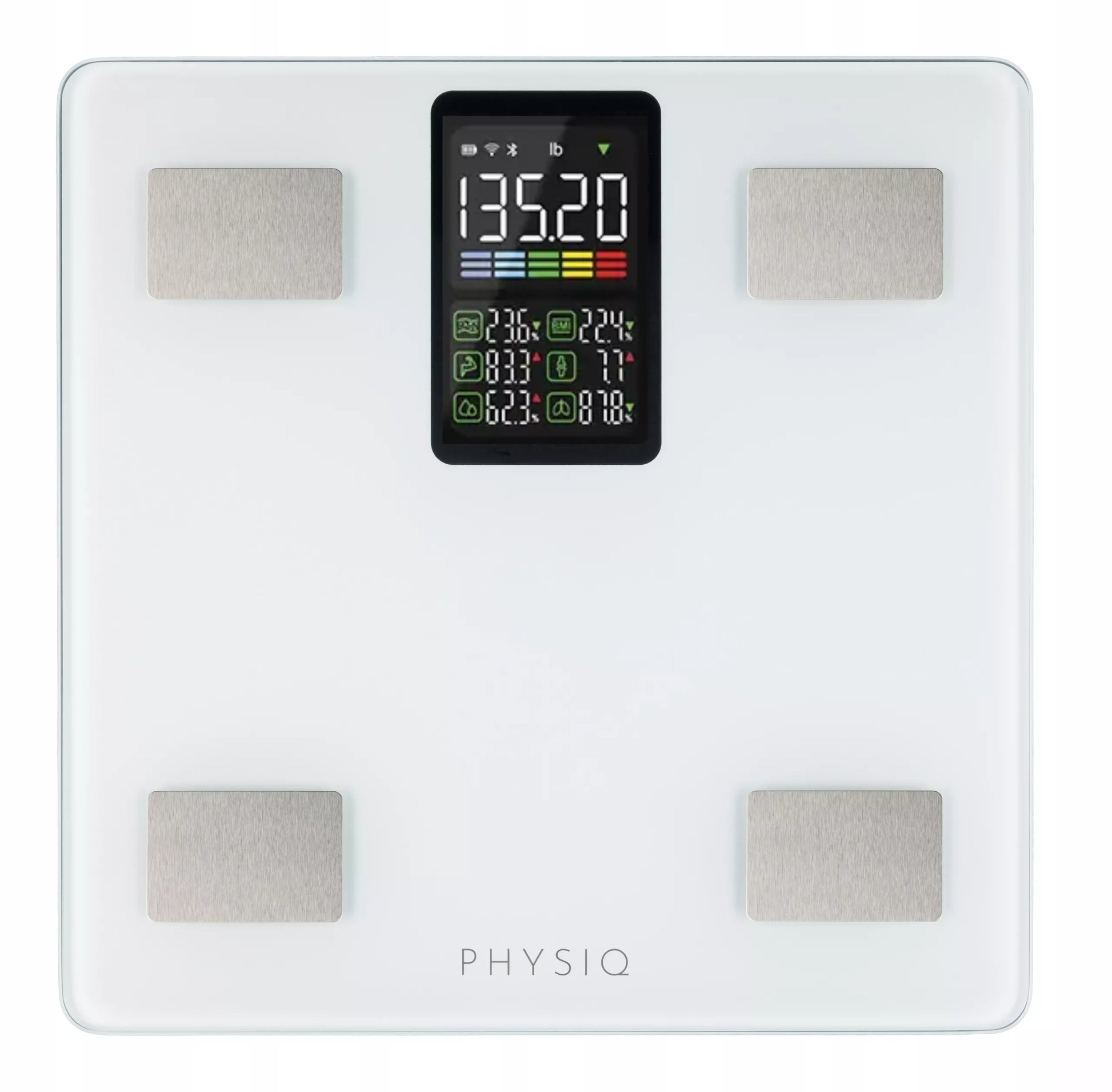 Analitinės vonios svarstyklės 13 parametrų Apple Health, Google Fit, Fitbit